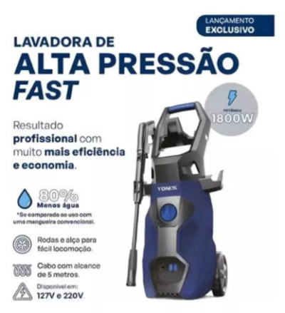 Lavadora De Alta Pressão Fast 1800w 220v Vonixx - Imagem 3